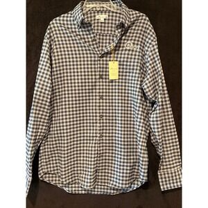 Peter Millar Crown‎ Sport Gingham Button Down Shirt Long Sleeve Orion Logo L